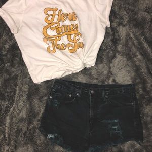 Black Levi Jean shorts
